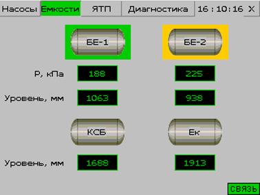 Экранная форма “Емкости”
